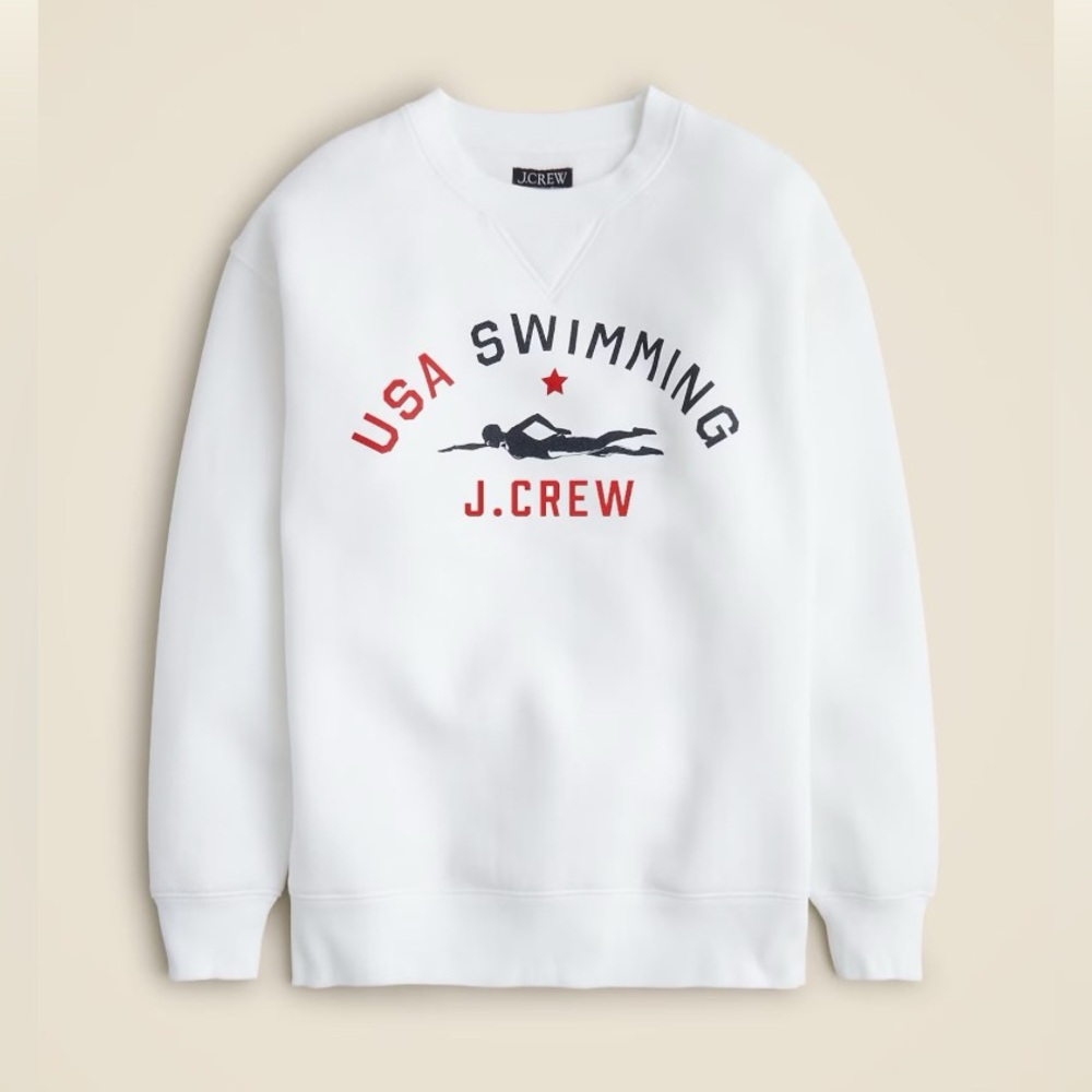 JCrew Limited-edition USA Swimming® Heritage Fleece Crewneck Sweatshirt Size XXS